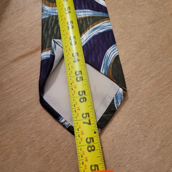 Canali Milano Mens Tie Necktie Artsy Silk Italy 4” x 57.5 to 58” Flaw!! - Picture 12 of 14